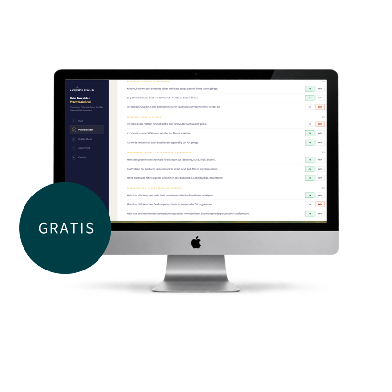 Onlinekurs-Potenzialcheck – Katharina Lewald